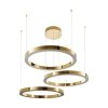 Złota lampa wisząca okręgi LED złota nowoczesna uniwersalna minimalistyczna ściemnialna na pilota CIRCLE DN924-40+60+80 gold Step Into Design